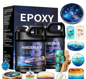 1:1 Ratio Epoxy Resin Hardener <b>Set</b> Crystal Clear No Bubbles for DIY <b>Art</b> Resin Jewelry Home Decoration - Product Image 1