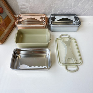 304 Stainless Steel <b>Lunch</b> <b>Box</b> with Built-in Spoon Fork Portable Leak Proof Bento <b>Box</b> <b>for</b> Student <b>Office</b> Food Storage Container - Product Image 3