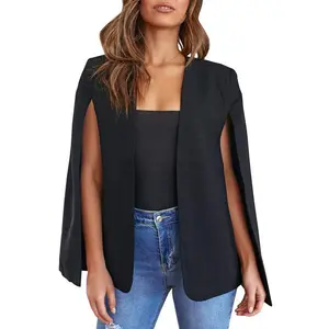 महिला केई ब्लेज़र को अलग-अलग खुले सामने वाले क्लॉक जैकेट पहनने वाली महिला महिला कोट