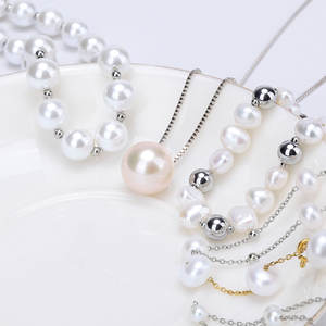 Collar con colgante <span class=keywords><strong>de</strong></span> perla <span class=keywords><strong>de</strong></span> agua dulce chapado en oro <span class=keywords><strong>de</strong></span> acero inoxidable cuenta <span class=keywords><strong>de</strong></span> agua dulce joyería Natural barroca larga para mujer - Product Image 6