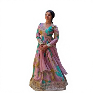 Karma Fashion - Lehenga Choli Dupatta Rosa Bordado, Hermoso y Elegante, para Fiestas de Invierno/Verano, Estilo Indio/Pakistaní, Talla M - Product Image 1