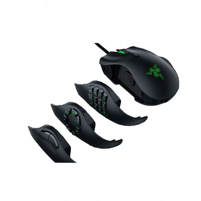 New Customizable Wired Gaming Mouse 16K DPI R AZER NAGA TRINITY MMO Mouse Optical Sensor Interchangeable Side Plate