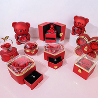 Boîtes à bijoux personnalisées en forme de rose éternelle, coffrets cadeaux pour la fête des mères, finition peinture premium pour bague, collier et boucles d'oreilles