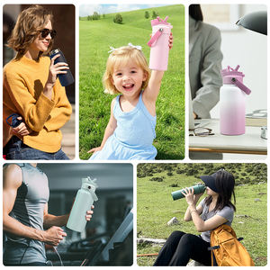 Bouteille d'eau isotherme en acier inoxydable de 400 ml pour enfants avec couvercle à paille, idéale pour la rentrée scolaire, personnalisable avec logo - Product Image 5