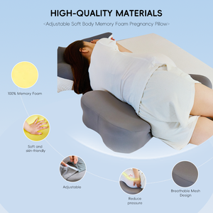 YUE RISE Prix d'usine Soutien complet du corps 360° °   Oreiller ergonomique en mousse à mémoire de forme à rebond lent pour la grossesse avec housse lavable - Product Image 3