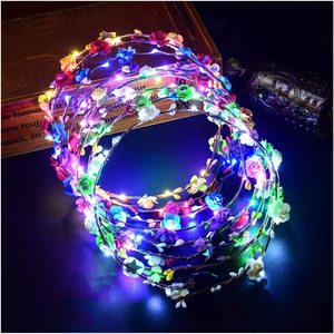 Serre-tête lumineux en forme de fleur, accessoire de coiffure clignotant pour les fêtes et célébrations – Offre spéciale - Product Image 1