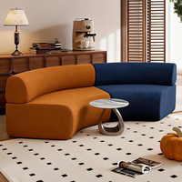 Ensemble de canapés modulaires de luxe modernes avec rembourrage en éponge pour salon d'appartement - Design compressé recouvert de tissu