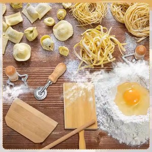 Ensemble de 9 pièces de boulettes italiennes Ensemble d'outils pour la fabrication de pâtes comprenant un coupe-pâtes en bois Grattoir à pâte Rouleau à pâtisserie Séchoir à pâtes - Product Image 6