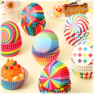 Paquete de 100 Moldes Desechables de Papel <span class=keywords><strong>para</strong></span> Hornear, Coloridos, <span class=keywords><strong>para</strong></span> Mini Muffins y Pasteles, Ideales <span class=keywords><strong>para</strong></span> Fiestas Navideñas - Product Image 6