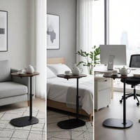 Table Basse Réglable en Hauteur, Design Moderne, Plateau en Bois Durable, Base Métallique Stable, Idéale pour Salon, Chambre et Maison - Offre Spéciale