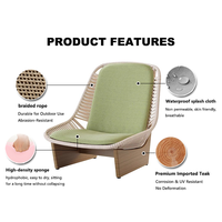 Ensemble de canapés en rotin d'extérieur - Design moderne, structure en teck massif, durable, imperméable, confortable, mobilier d'extérieur 2 places pour hôtel