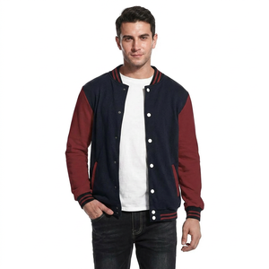 Chaqueta Bomber de Béisbol para Hombre, de Cuero de Cordero Auténtico, Suave, con Mangas Raglán, Estilo Urbano, Informal, Abrigo Cálido - Product Image 1