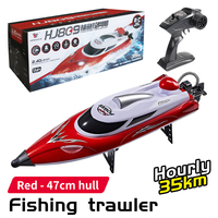 Bateau RC HJ809 avec fonction de largage de ligne, modèle de bateau rapide RC, jouet RC d'extérieur pour la pêche
