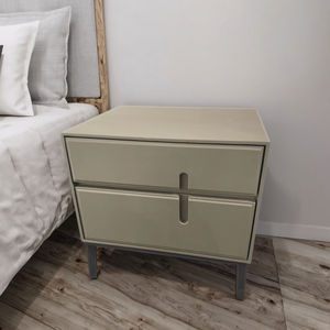 Table de chevet moderne de luxe en bois massif Design du milieu du siècle Table d'appoint à 2 tiroirs pour chambre à coucher Mobilier d'hôpital - Product Image 6