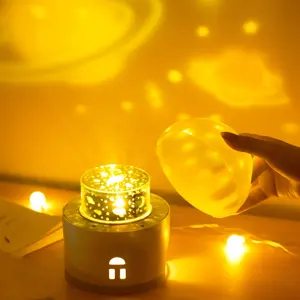 360 Rotatie Oceaangolf Sterrenhemel Muziek Projector Licht Kamer Decor Lamp Met Led Nachtlampje Voor Baby Kids Usb Aangedreven