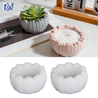 Moule en silicone pour pot de fleurs à rayures irrégulières en ciment de gypse, réutilisable, bricolage, bougie aromatique, bol de rangement, résine, décoration de la maison
