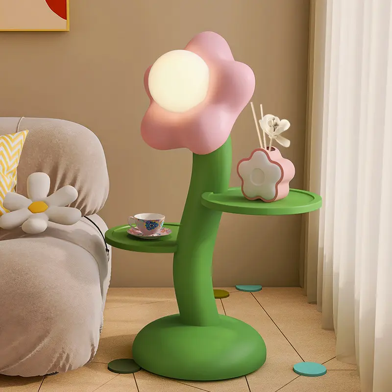 Nouveau créatif fleur lampadaire décoration salon chambre chevet veilleuse dessin animé mignon maison artisanat