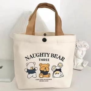 DLBZ Wholesale Eco-friendly Heavy Duty Plain Lady Reusable Custom Cute <b>Canvas</b> <b>Handbag</b> with Rope Button Closure Biodegradable - Product Image 3