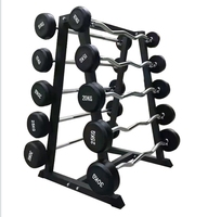 Barre de musculation en acier avec revêtement en caoutchouc – Barre de levage de poids commerciale durable et écologique pour l'entraînement de force