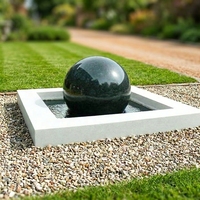 Boule roulante en granit noir, 1 pièce, fontaine de paysage pour cascade