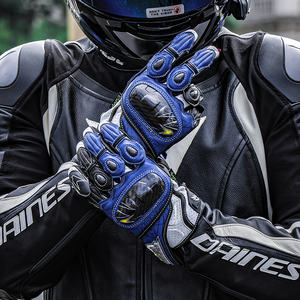 Gants de moto en cuir véritable en fibre de carbone pour hommes, modèle Alien Monster Flying Birds, équipement de moto, CE2 - Product Image 5