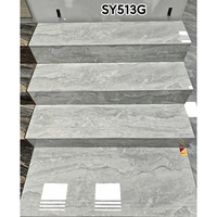 Nouvelles dalles de marbre brillantes en porcelaine 470x1200mm 600x1200mm, design gris pour escaliers, marches d'escalier