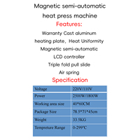 Magnetische Halbautomatische 40*60cm Transferpresse für T-Shirts Anpassbare Industrielle Textildruckausrüstung