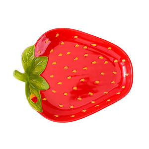 Cute Things Creative Cartoon Vajilla Plato de <span class=keywords><strong>cena</strong></span> Rosa Conejo de fresa Juego de platos de cerámica - Product Image 5