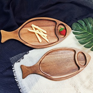 Bandeja <span class=keywords><strong>de</strong></span> Madera <span class=keywords><strong>de</strong></span> Acacia con Diseño Creativo y Personalizado, Plato <span class=keywords><strong>de</strong></span> Madera Maciza para Té <span class=keywords><strong>de</strong></span> la Tarde y Cena, Estilo Moderno Minimalista - Product Image 2