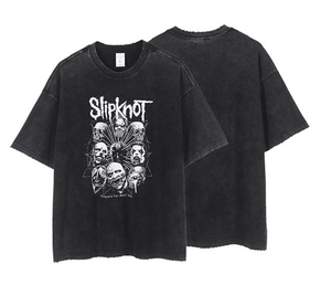 เสื้อยืดผู้ชายแขนสั้นพิมพ์ลายสไตล์ยุโรปและอเมริกันแบบเรโทร ขาดๆ แบบมีเอกลักษณ์ - Product Image 1