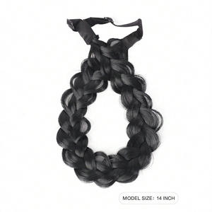 Serre-tête tressé avec perruque intégrée pour mariage, accessoire capillaire en fibre haute température, postiche élégant pour femme 23023341B1B1001A102 - Product Image 5