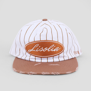 Gorra de Béisbol Vintage Personalizada de Dos Tonos con Parche Bordado, Visera Desgastada y Diseño de Rayas Finas, Estilo Snapback para Marcas de Streetwear - Product Image 2