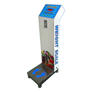 Große digitale Anzeige Münz betriebene digitale Gewichts maschine Ultraschall höhe 300kg Gewicht Fitness-Waage - Product Image 1
