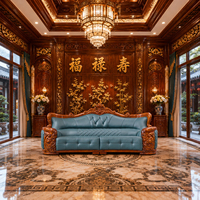 Ensemble de canapés en bois massif de style royal européen, meubles de salon sculptés à la main de haute qualité pour villa et manoir
