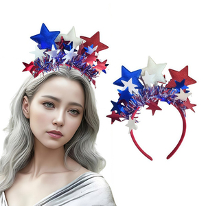 Fascia per Capelli Decorativa con <span class=keywords><strong>Stelle</strong></span> Rosse, Bianche e Blu per il Giorno dell'Indipendenza, Cerchietto Festivo Patriottico per il 4 Luglio - Product Image 6