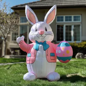 Egg New Design Large-scale Event Customized Easter Inflatable Model Easter Bunny Egg With LED Lights