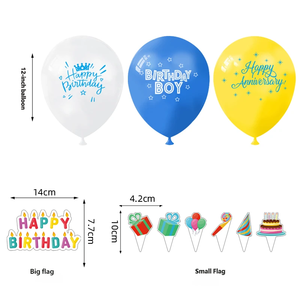 Vente flash - Ensemble de décorations de fête d'<span class=keywords><strong>anniversaire</strong></span> colorées - Ballons - Bannière - Guirlande pour fête d'<span class=keywords><strong>anniversaire</strong></span> - Product Image 6