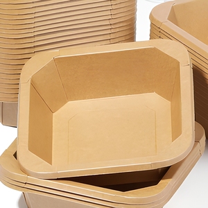 Boîte à salade en papier kraft, conteneur alimentaire jetable avec couvercle transparent, <span class=keywords><strong>plateau</strong></span> hexagonal pour desserts, pour restaurant, fête - Product Image 3