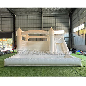 Castillo Inflable Blanco para Interior y Exterior con Doble Tobogán y Piscina de Pelotas - Product Image 4