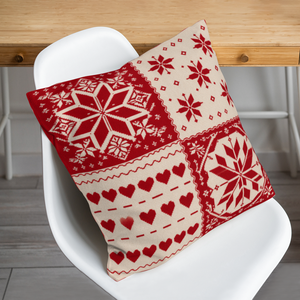 Funda de Cojín Navideña con Diseño de Copo de Nieve Nórdico, 18x18 Pulgadas, Cierre Oculto, Funda de Almohada Reversible Personalizada para Decoración del Hogar y Sala de Estar - Product Image 4