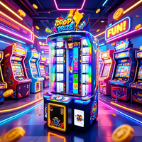 LEON Drop a Prize Machine de jeu d'arcade à monnayeur deux-en-un avec double récompense, construction en plastique, prise en charge de la langue anglaise