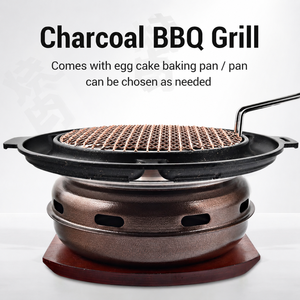 Griglia <span class=keywords><strong>BBQ</strong></span> Coreana Rotonda in Ghisa da 380mm, Fornello da Tavolo per Barbecue a Carbone, per Uso Commerciale e Domestico - Product Image 1