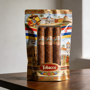 Emballage personnalisé en plastique avec fermeture éclair pour tabac à rouler à la main, résistant à l'humidité, imprimé sur mesure, pochette pour cigarettes - Product Image 1