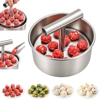 Moule à boulettes de viande en acier inoxydable à 12 cavités avec poignée en T, presse manuelle pour boulettes de viande et de poisson faites maison, outil de cuisine