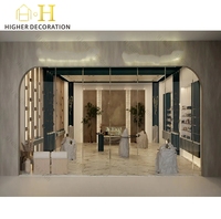 Prix de gros, mobilier de parfumerie, décoration moderne, boutique de parfums, comptoir de bar à parfums en métal et en bois pour magasin de détail