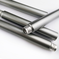 Tube de stylo marqueur argenté de 15 mm de diamètre, rechargeable, pour tout type d'encre liquide, corps de stylo marqueur vide en aluminium