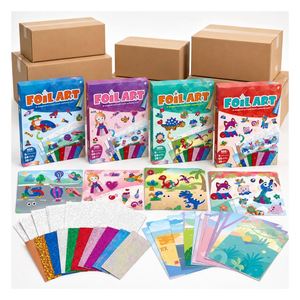 Kit d'art en feuille à thème véhicule, cartes brillantes voitures et avions, projet créatif pratique, activité en classe, jouet pour garçons d'école - Product Image 5