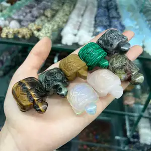 1.5 'pietra curativa naturale intagliata intaglio pietra preziosa tartaruga di cristallo per la decorazione domestica