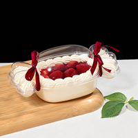 Boîte d'emballage pour gâteau aux fraises, mousse, mille-feuille, jetable, créative, en forme de bonbon de Noël, anti-buée, pour emporter