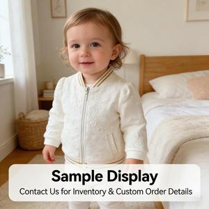 Chaqueta con Cierre para Bebé Personalizada, Chaqueta Bomber de Algodón Jacquard para Niños Pequeños, Chaqueta Tipo Cárdigan para Bebés, Chaqueta para Bebé de Marca Privada - Product Image 6